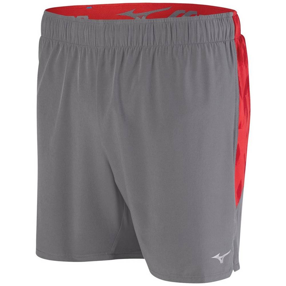 Pantalones Cortos Mizuno Alpha 5.5" Hombre Gris/Rojas Comprar XTRC-04328